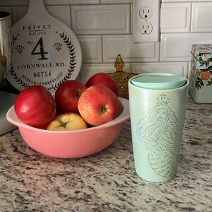 Starbucks 2020 Holiday Iridescent Mint Green Siren Mermaid Ceramic Tumbler 12oz